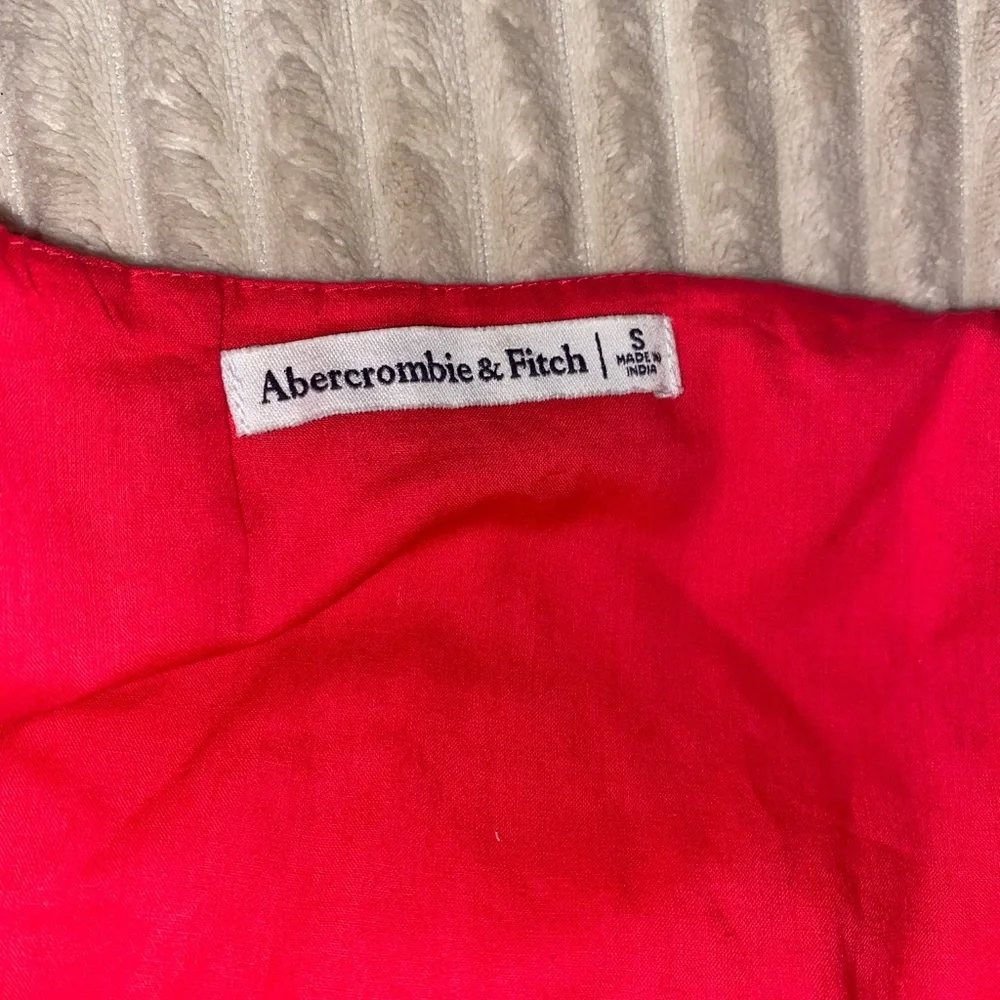 Abercrombie Maxi Red Ruffle Flutter Sleeve Dress